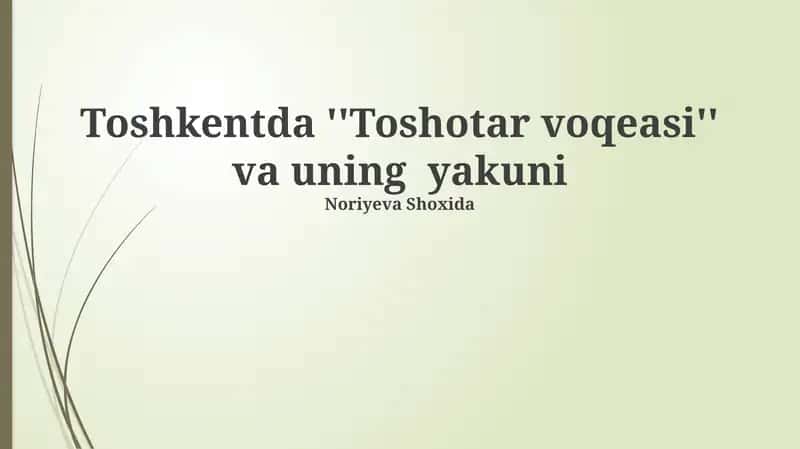 Toshotar voqeasi 1