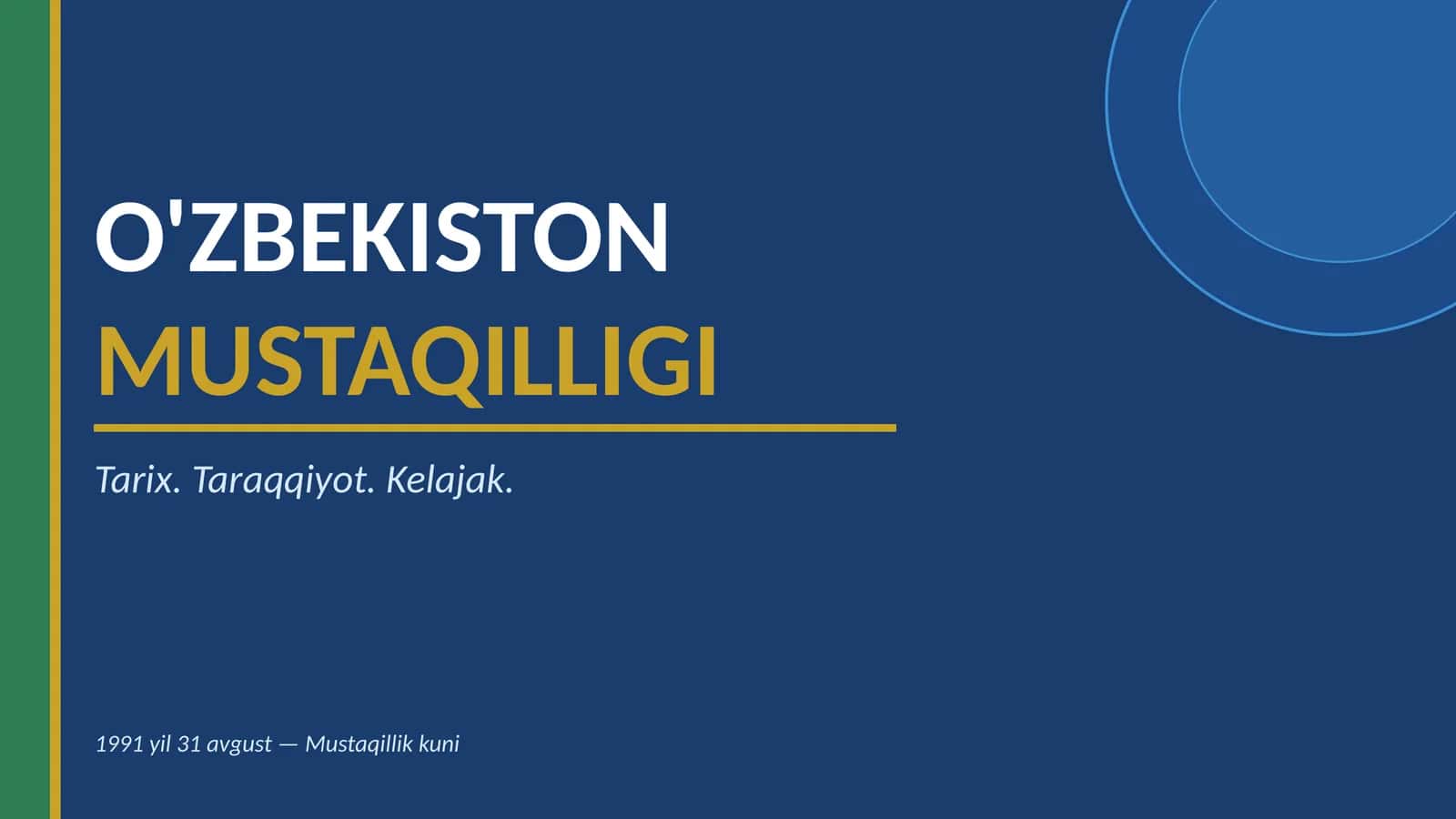 O'ZBEKISTON MUSTAQILLIGI 1
