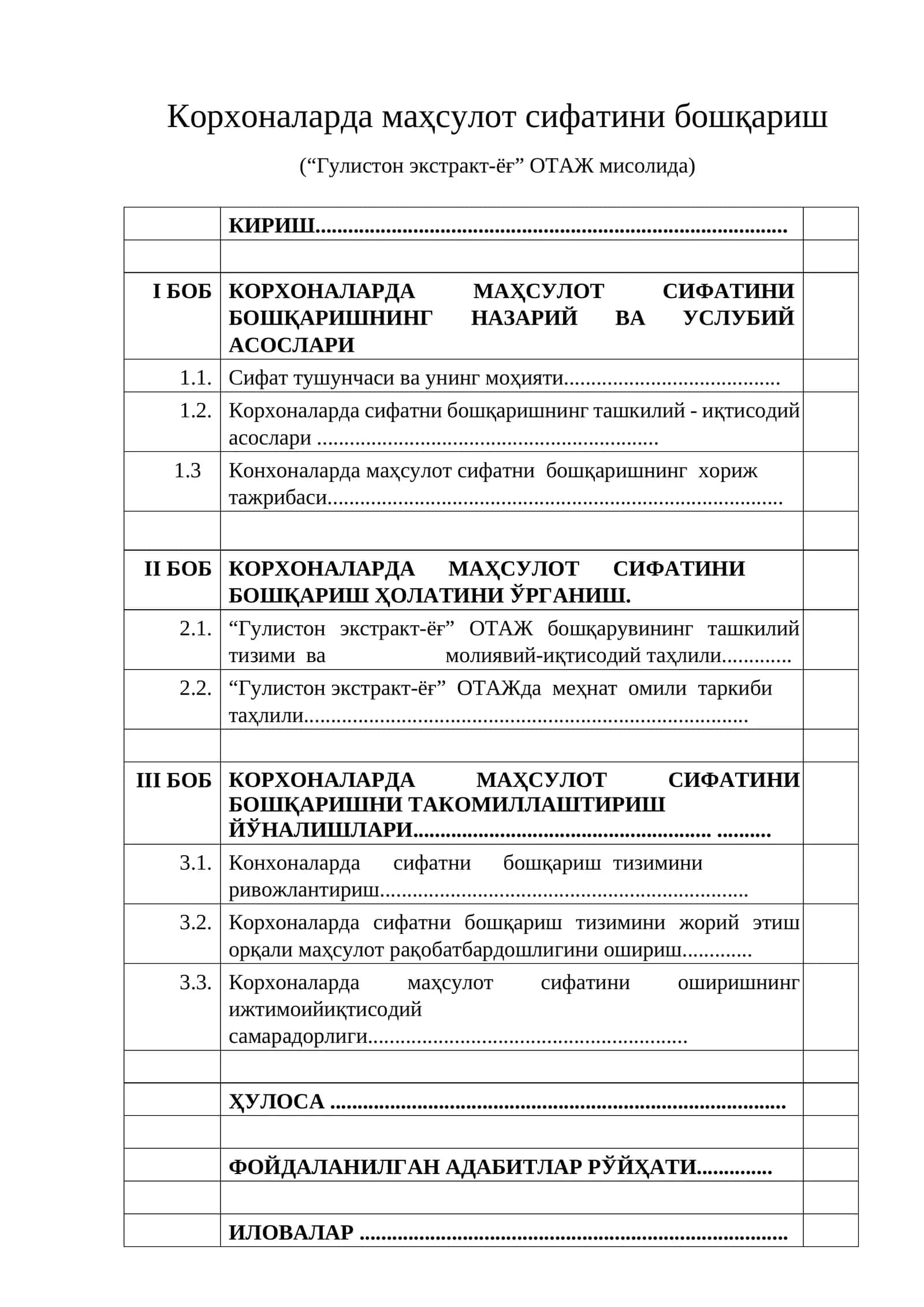Корхоналарда маҳсулот сифатини бошқариш 1