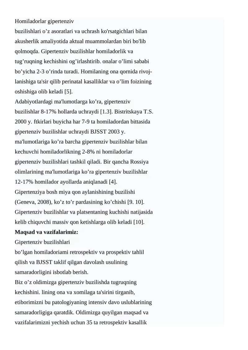 Gipertenziv buzilishlar 1
