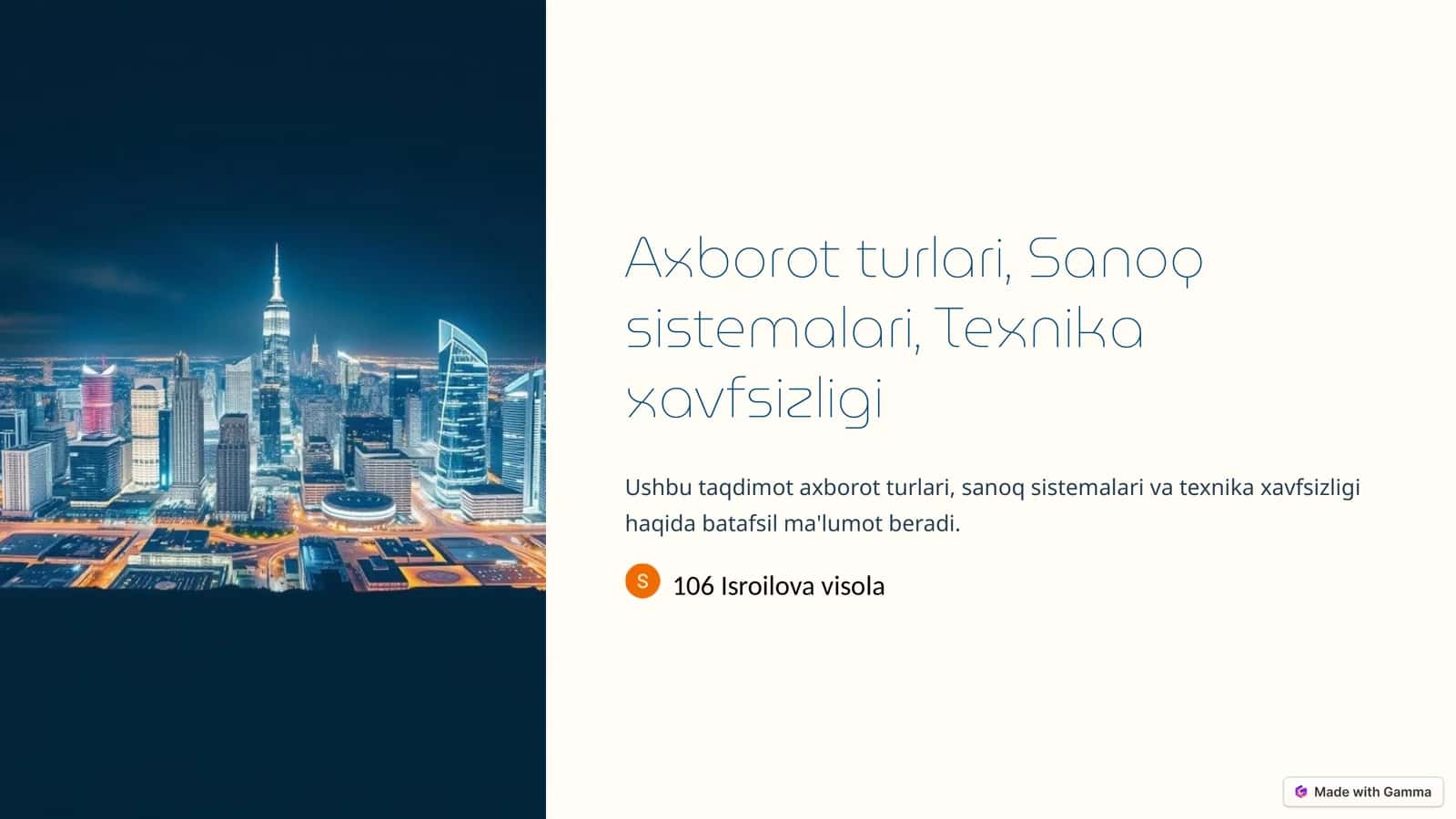 Axborot turlari, Sanoq sistemalari, Texnika xavfsizligi 1