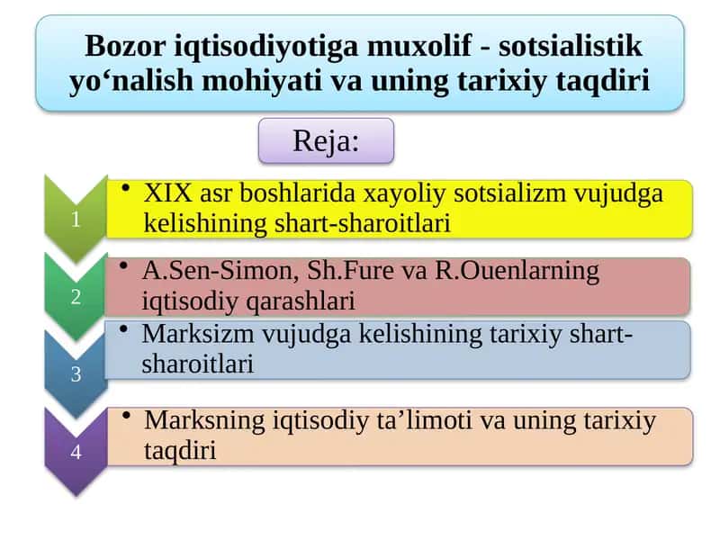 XIX asr boshlarida xayoliy sotsializm vujudga kelishining shart-sharoitlari 1