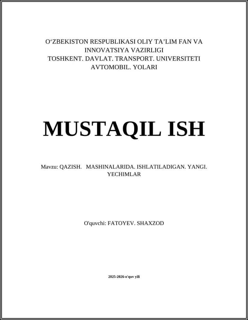 Avtonom va yarim-avtonom qazish mashinalari 1