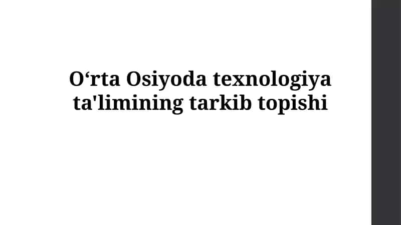 Markaziy Osiyoda texnologiya ta'limi ilk namunalari Buyuk Ipak yo'li davrida hunarmandchilik va kasbiy ko'nikmalarni o'rgatish 1