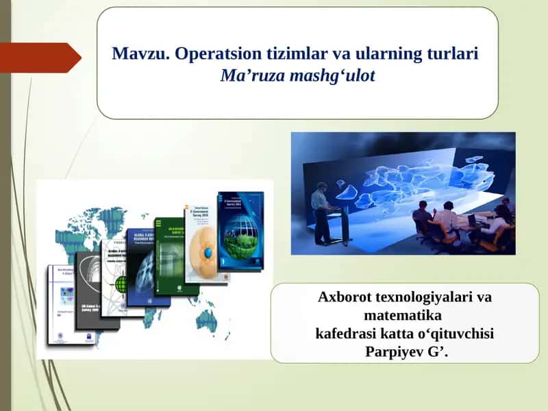 Operatsion tizimlar va ularning turlari 1