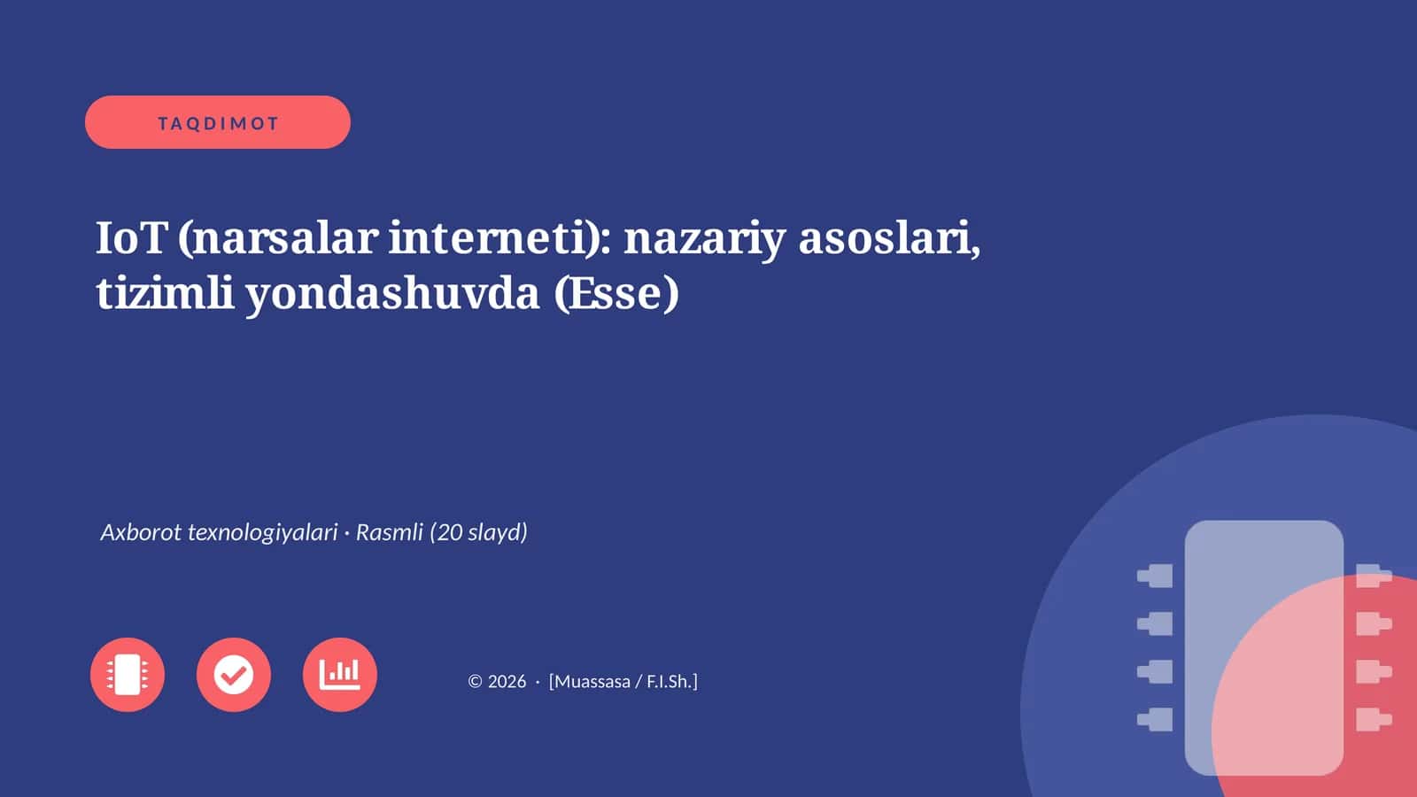 IoT (narsalar interneti): nazariy asoslari, tizimli yondashuvda (Esse) 1