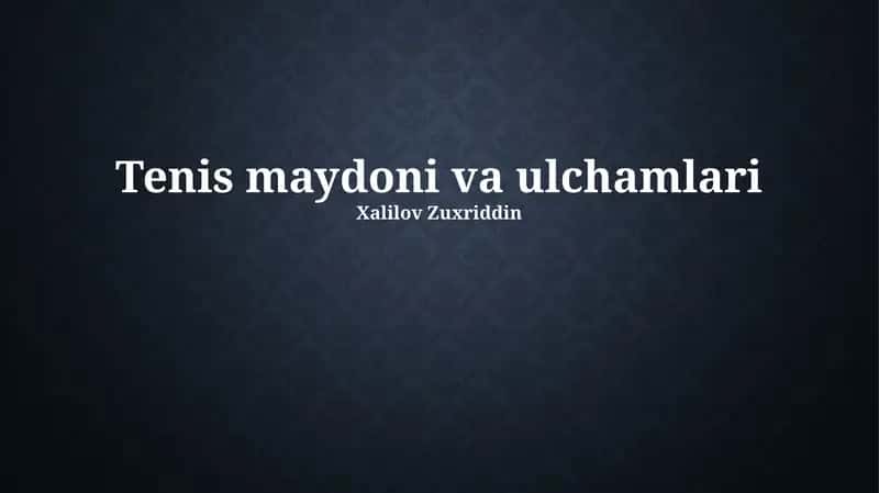 Tenis maydoni va ulchamlari 1