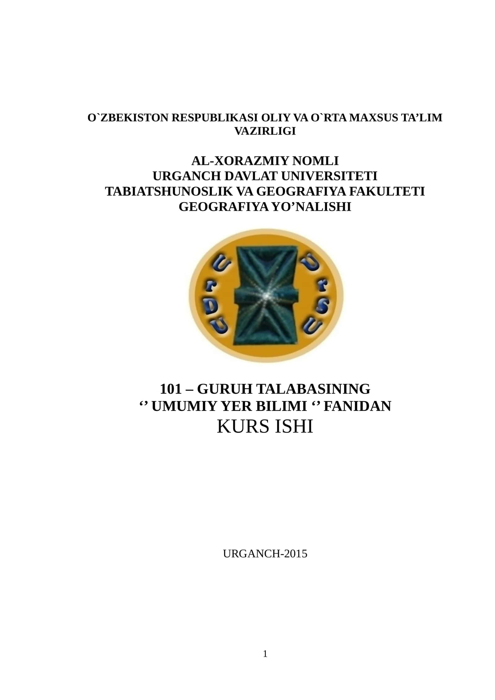 UMUMIY YER BILIMI 1