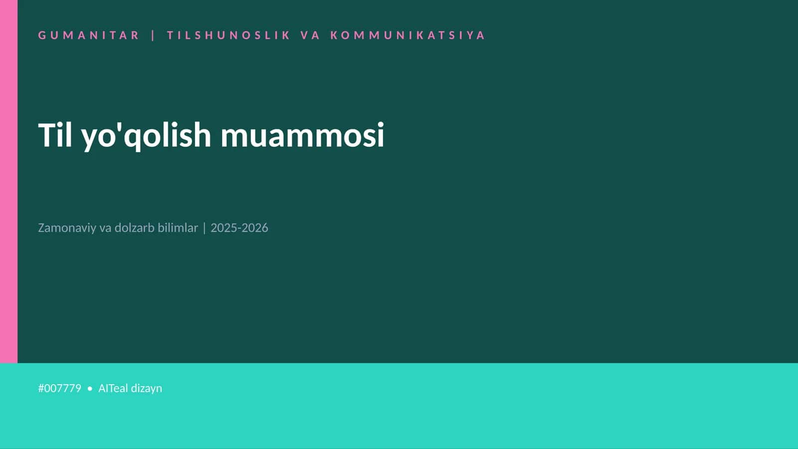 Til yo'qolish muammosi 1