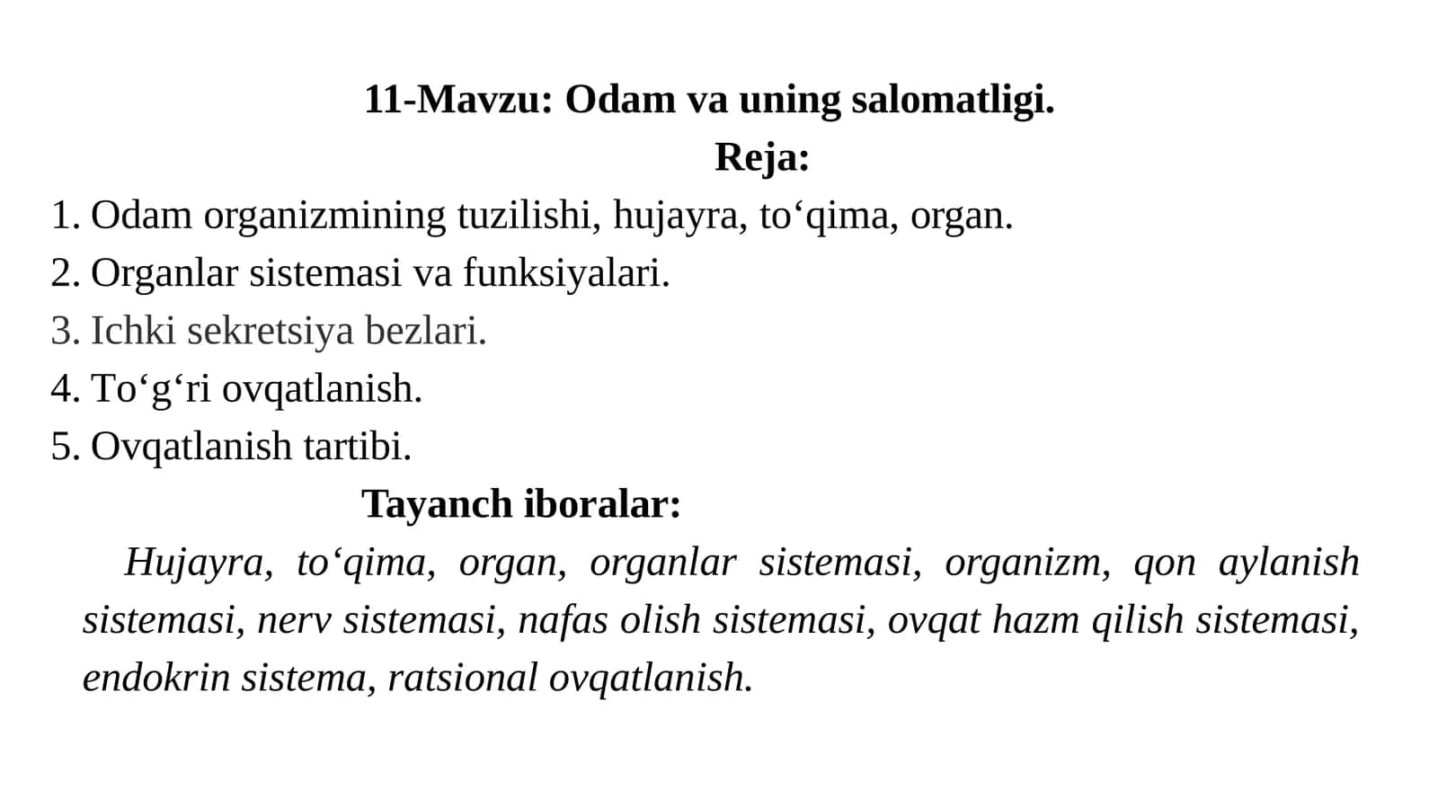 Odam va uning salomatligi 1