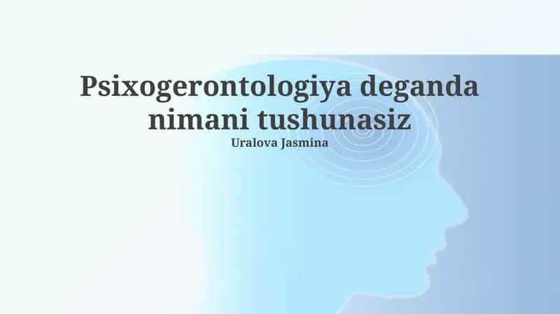 Psixogerontologiya 1