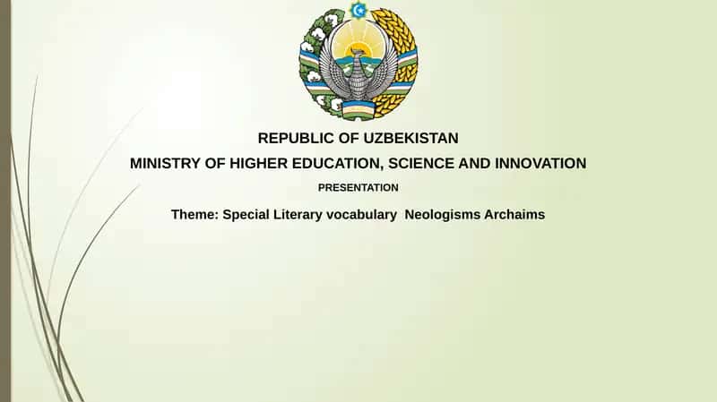Special Literary vocabulary NeologismsArchaims 1