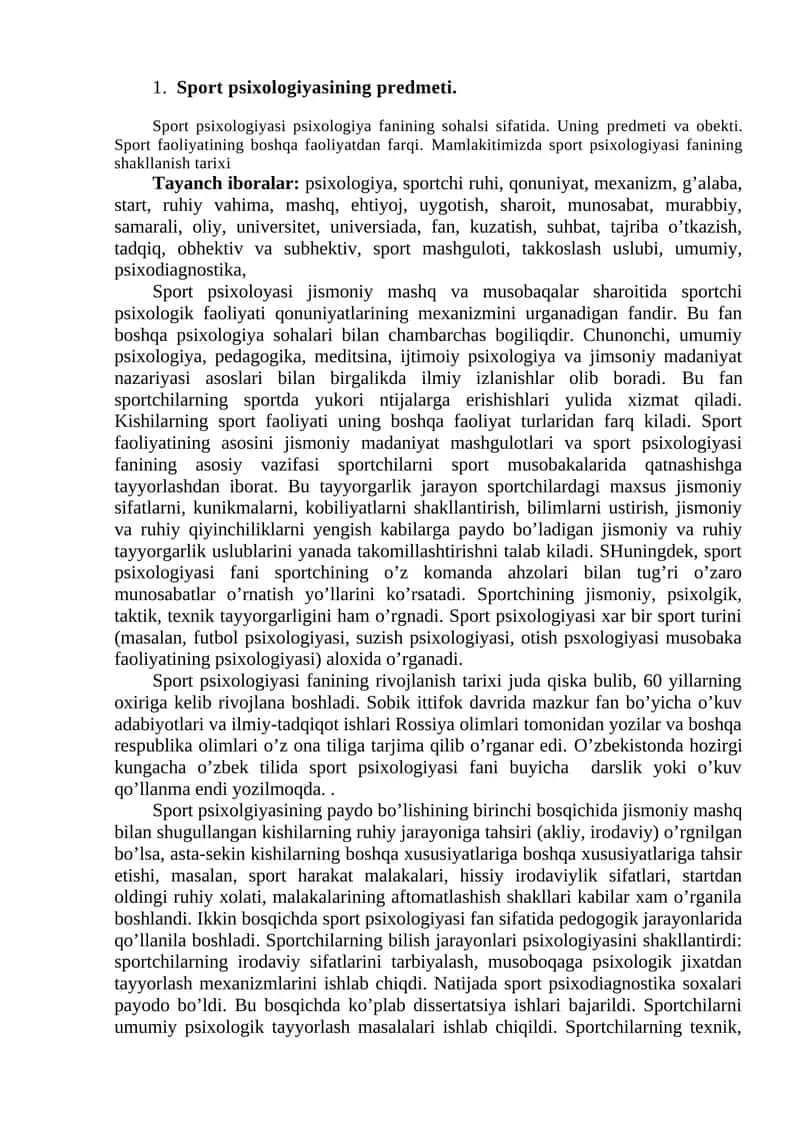 Sport psixologiyasi 1