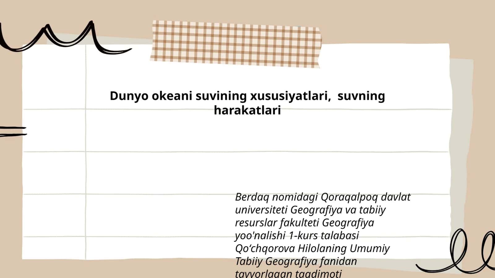 Umumiy Tabiiy Geografiya fanidan tayyorlagan taqdimoti 1