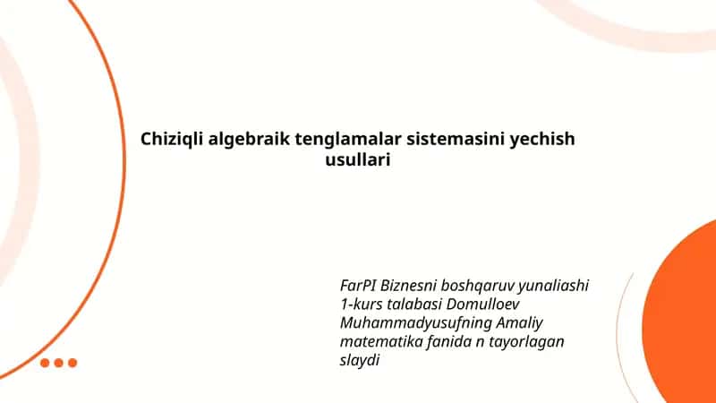 Amaliy matematika fanida n tayorlagan slayd 1