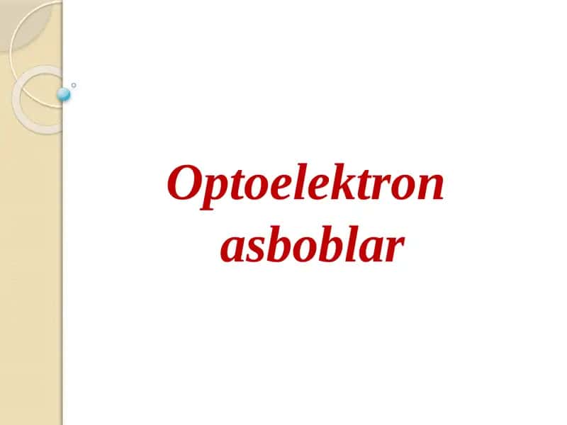 Optoelektronasboblar 1