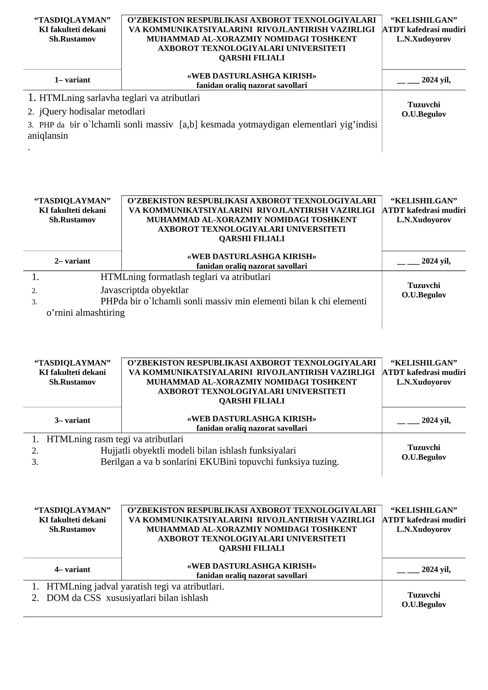 WEB DASTURLASHGA KIRISH 1