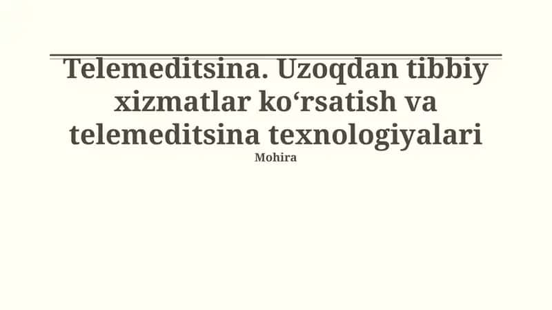Telemeditsina 1