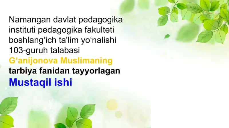 Jamoani shakllantirishning istiqbol rejalari 1