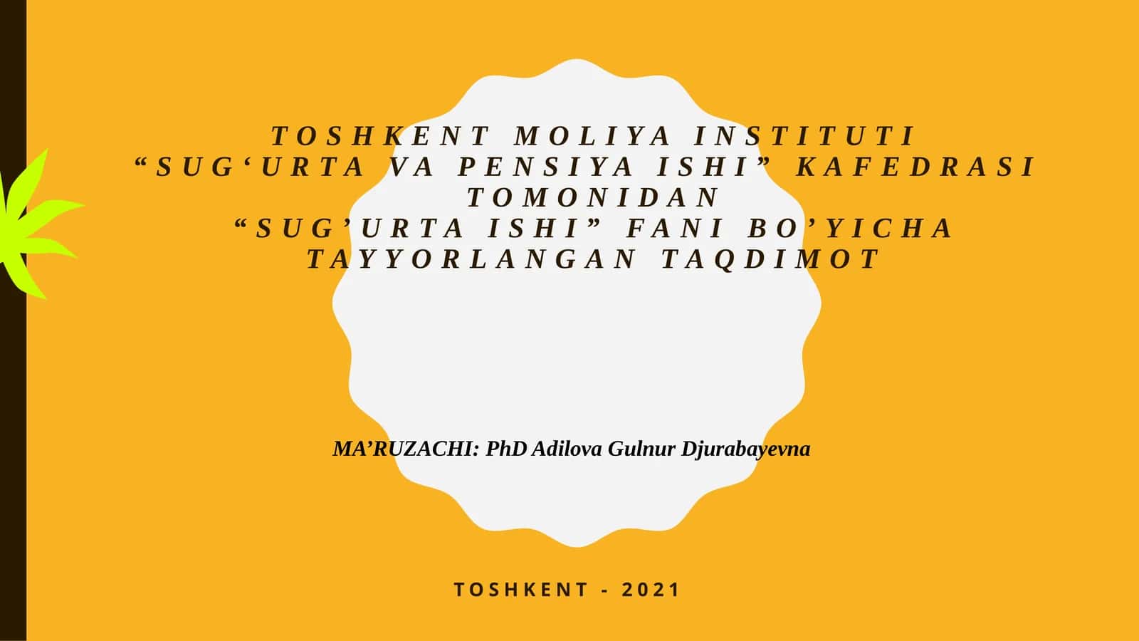 Sug’urtabozorining tarkibi, holati va muammolari. Sug’urta bozori o‘zinima? 1