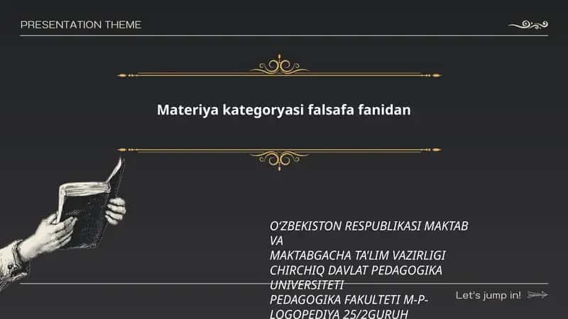 Materiya kategoryasi falsafa fanidan 1
