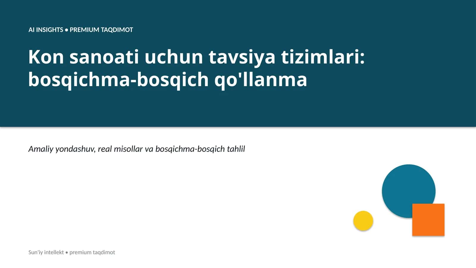 Kon sanoati uchun tavsiya tizimlari: bosqichma-bosqich qo'llanma 1