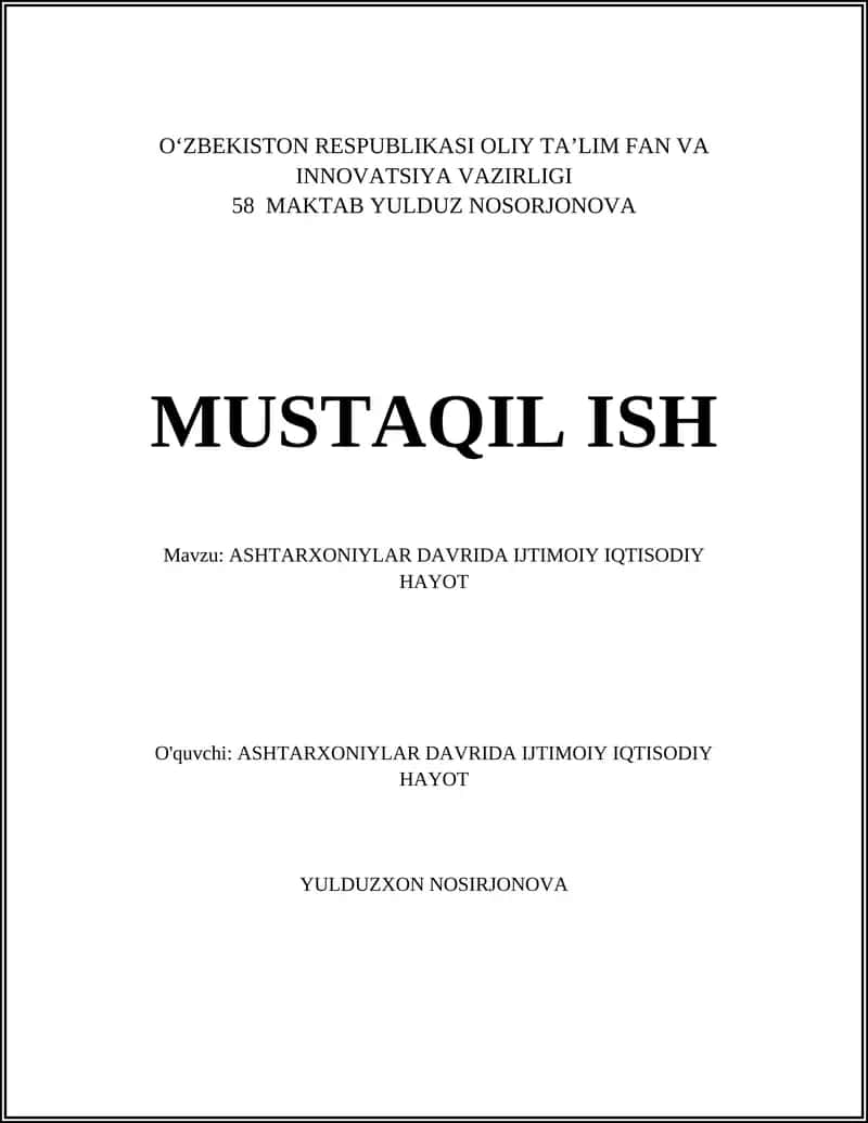 ASHTARXONIYLAR DAVRIDA IJTIMOIY IQTISODIY HAYOT 1