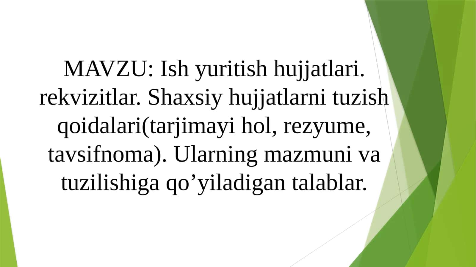 Ish yuritish hujjatlari va rekvizitlar 1