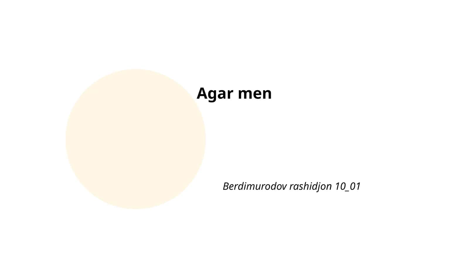 Agar men prezident bo'lganimda 1