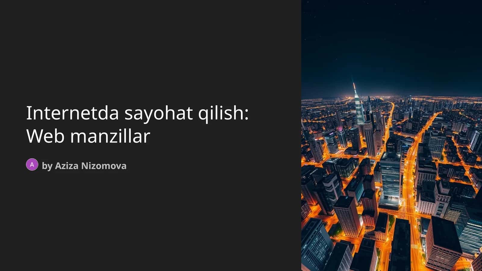 Internetda sayohat qilish: Web manzillar 1
