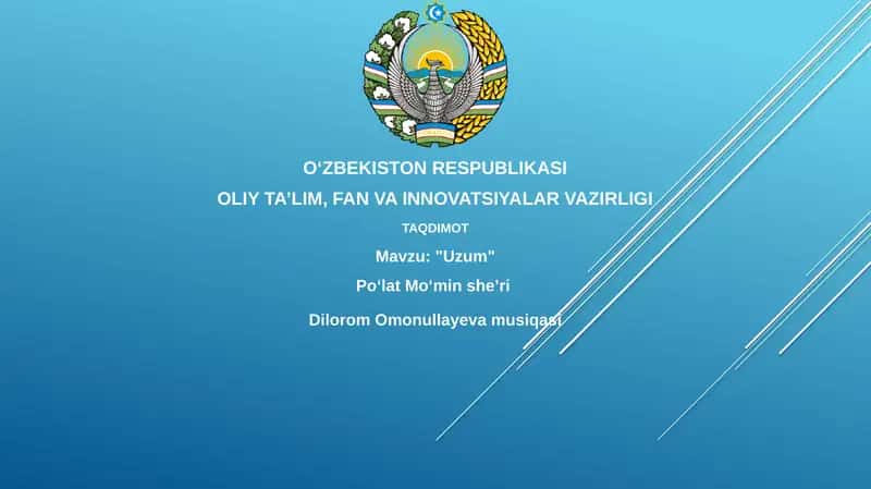 "Uzum" Poʻlat Moʻmin sheʼri 1