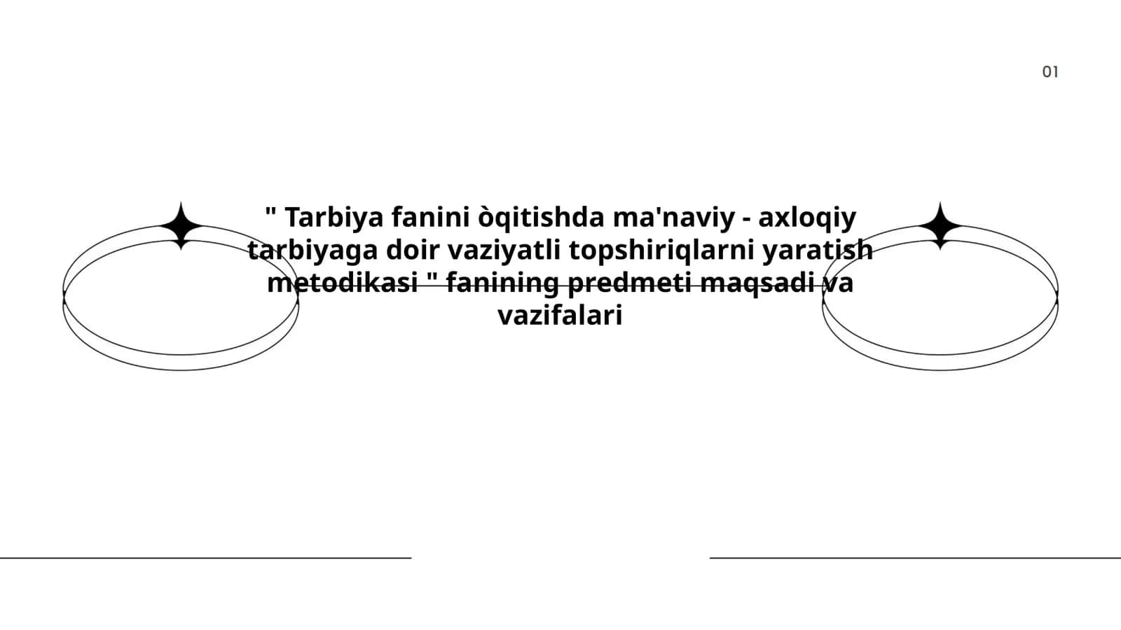 Tarbiya fanini òqitishda ma'naviy - axloqiy tarbiyaga doir vaziyatli topshiriqlarni yaratish metodikasi 1