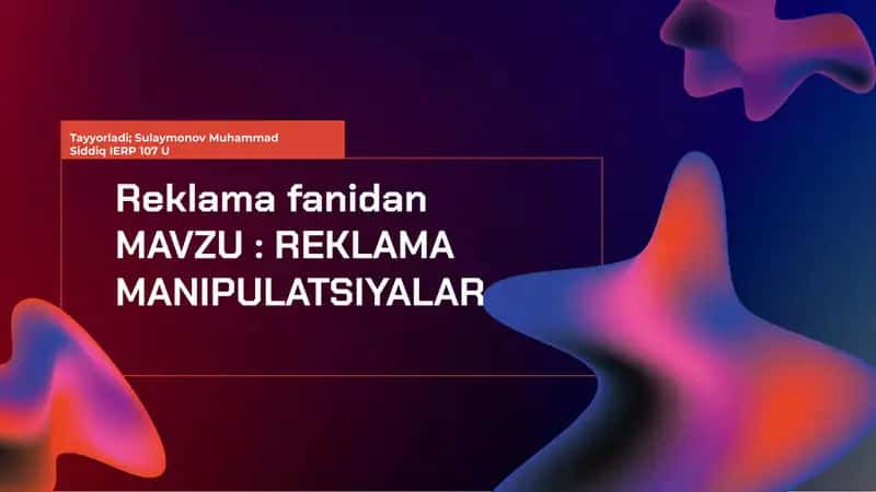 Reklama manipulyatsiyalari 1