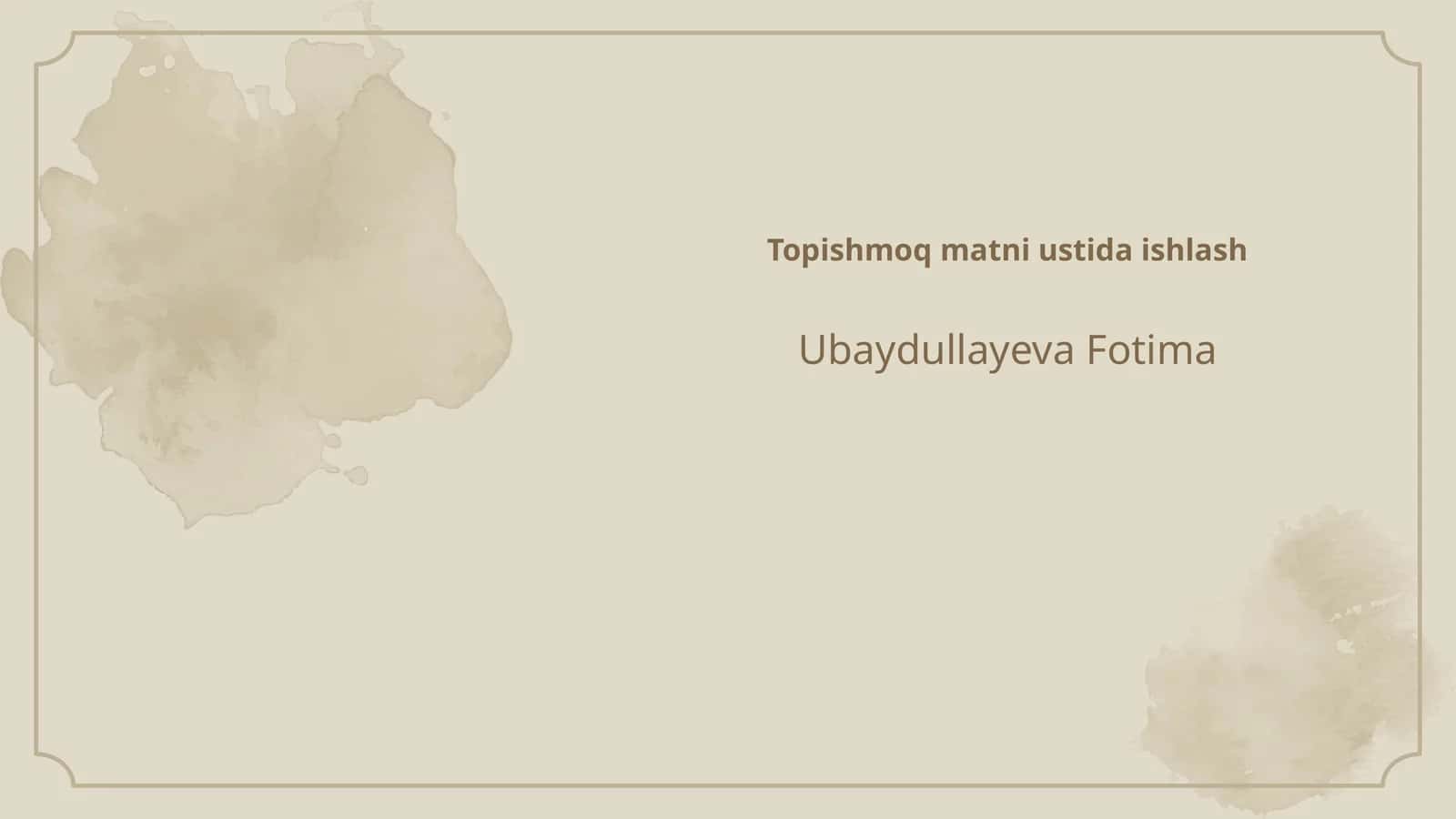 Topishmoq matni ustida ishlash 1