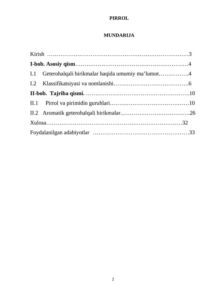 PIRROL kurs ishi 1