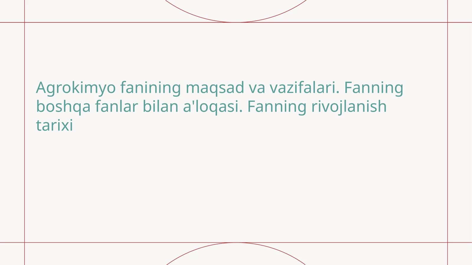 Qishloq kimyosining maqsad va vazifalari 1