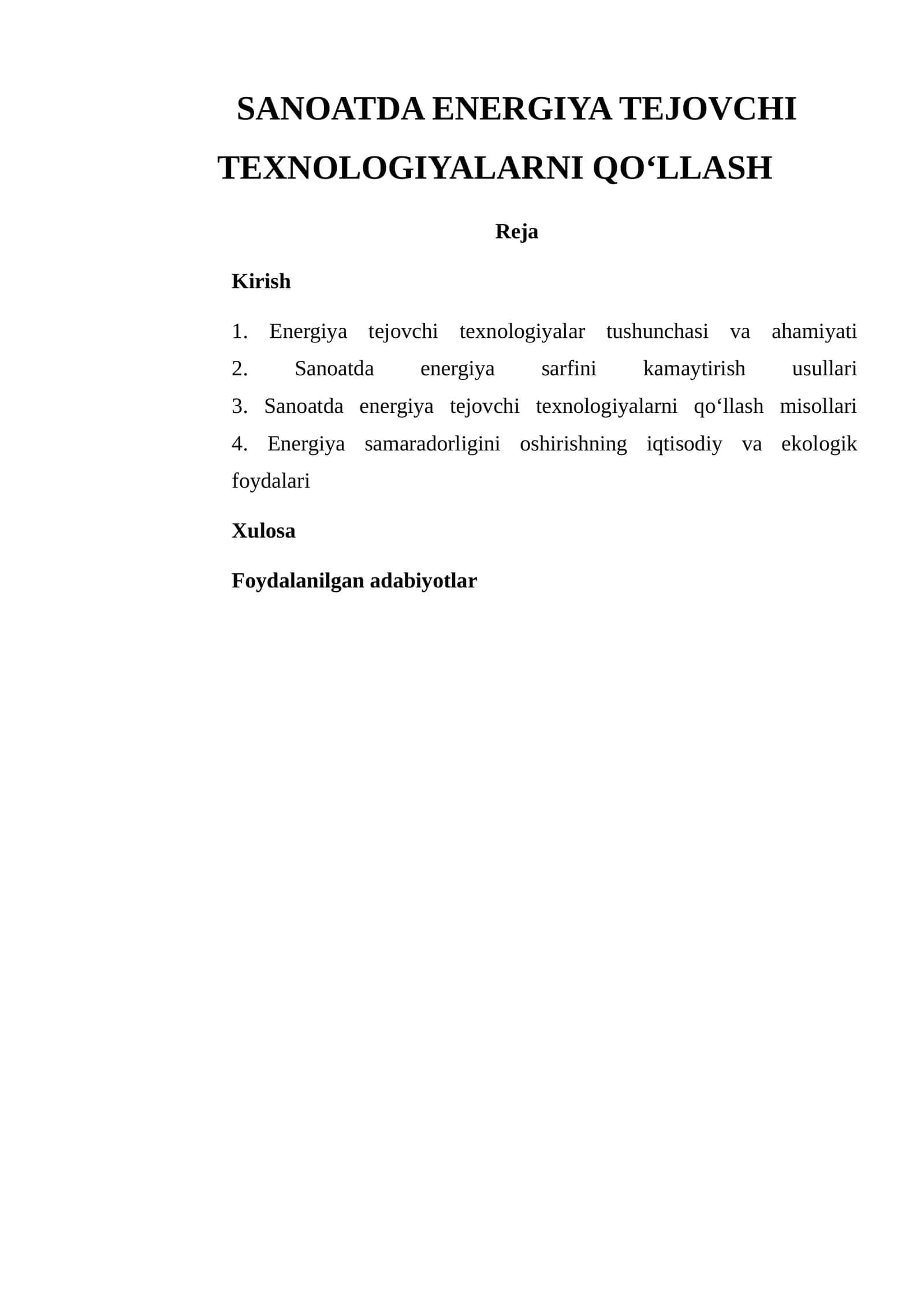 SANOATDA ENERGIYA TEJOVCHI TEXNOLOGIYALARNI QO‘LLASH 1