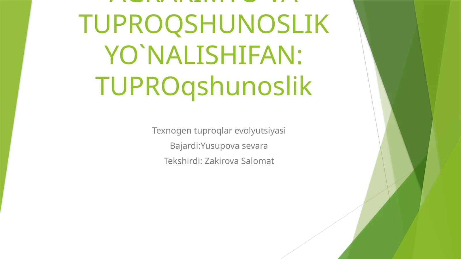 Texnogen tuproqlar evolyutsiyasi 1