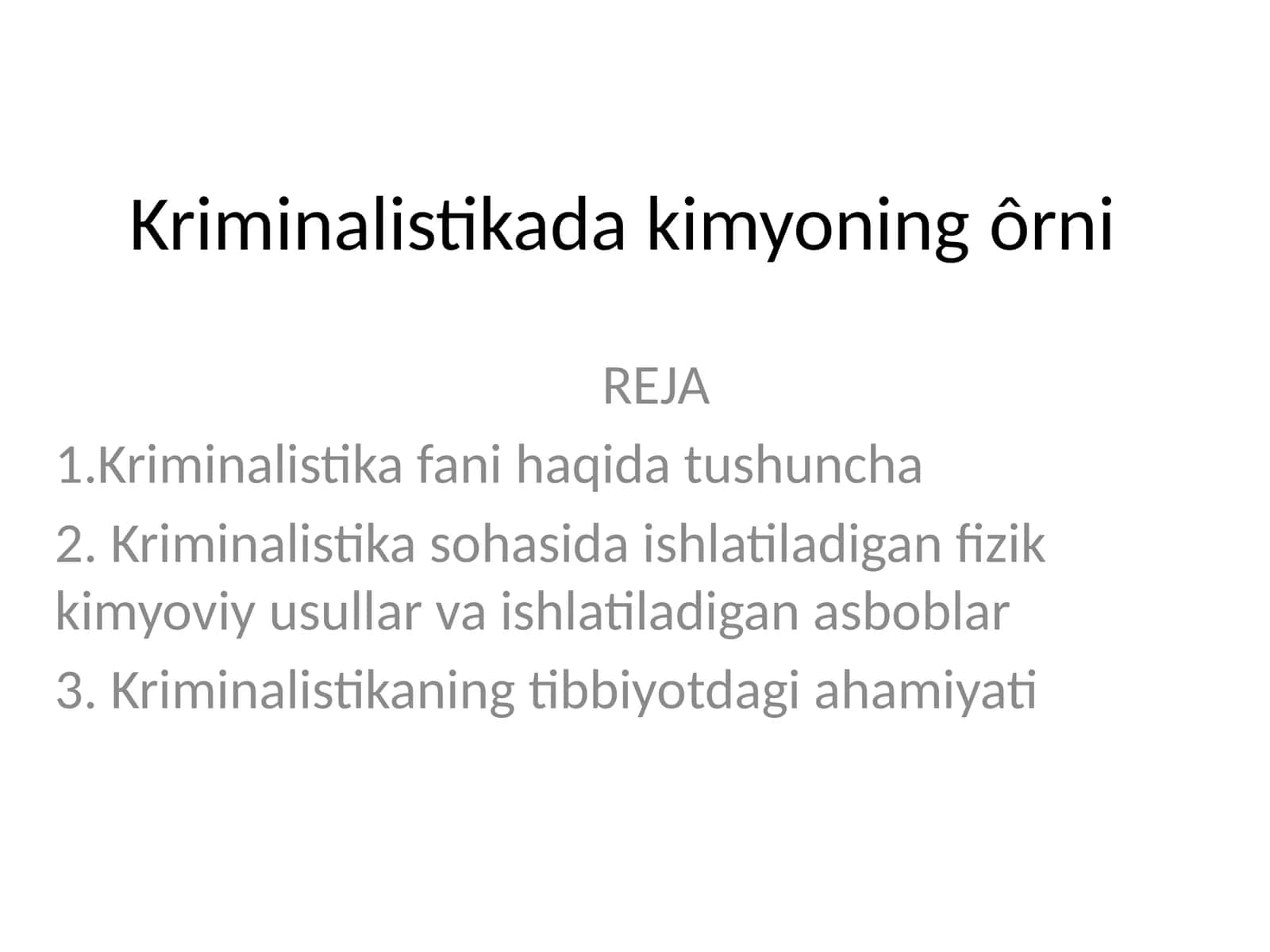 Kriminalistikada kimyoning ôrni 1
