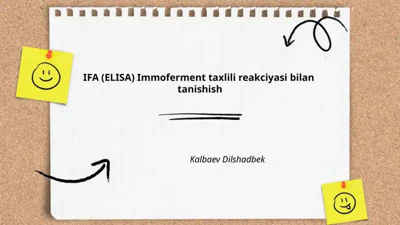 IFA (ELISA) Immoferment taxlili reakciyasi bilan tanishish 1