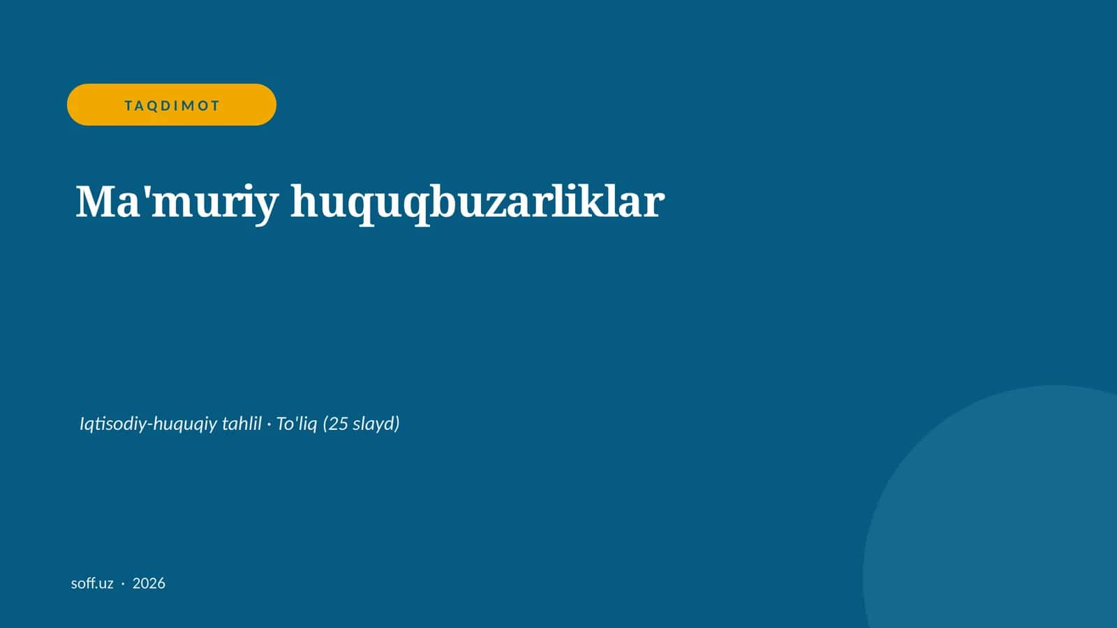 Ma'muriy huquqbuzarliklar 1