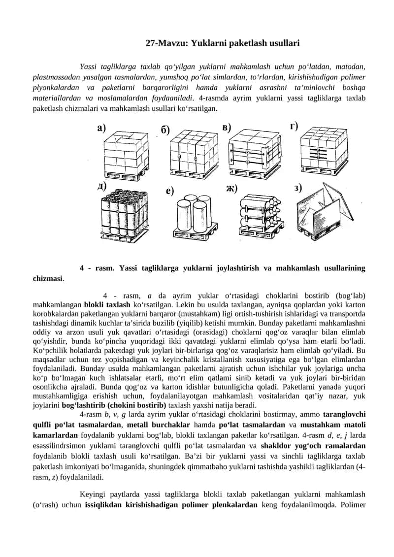 Yuklarni paketlash usullari 1