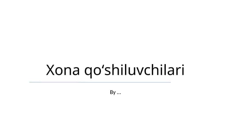Xona qoʻshiluvchilari 1