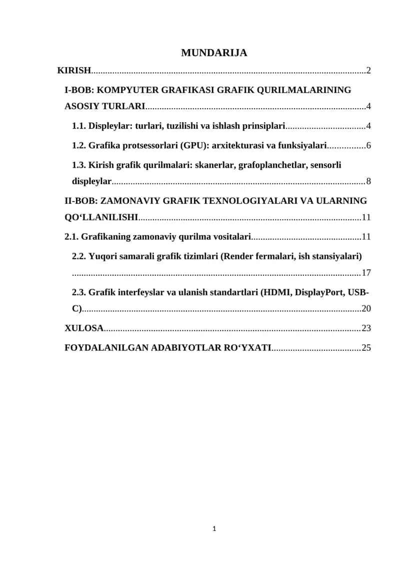 Grafikaning zamonaviy qurilma vositalari  va ularning ishlash prinsipi 1
