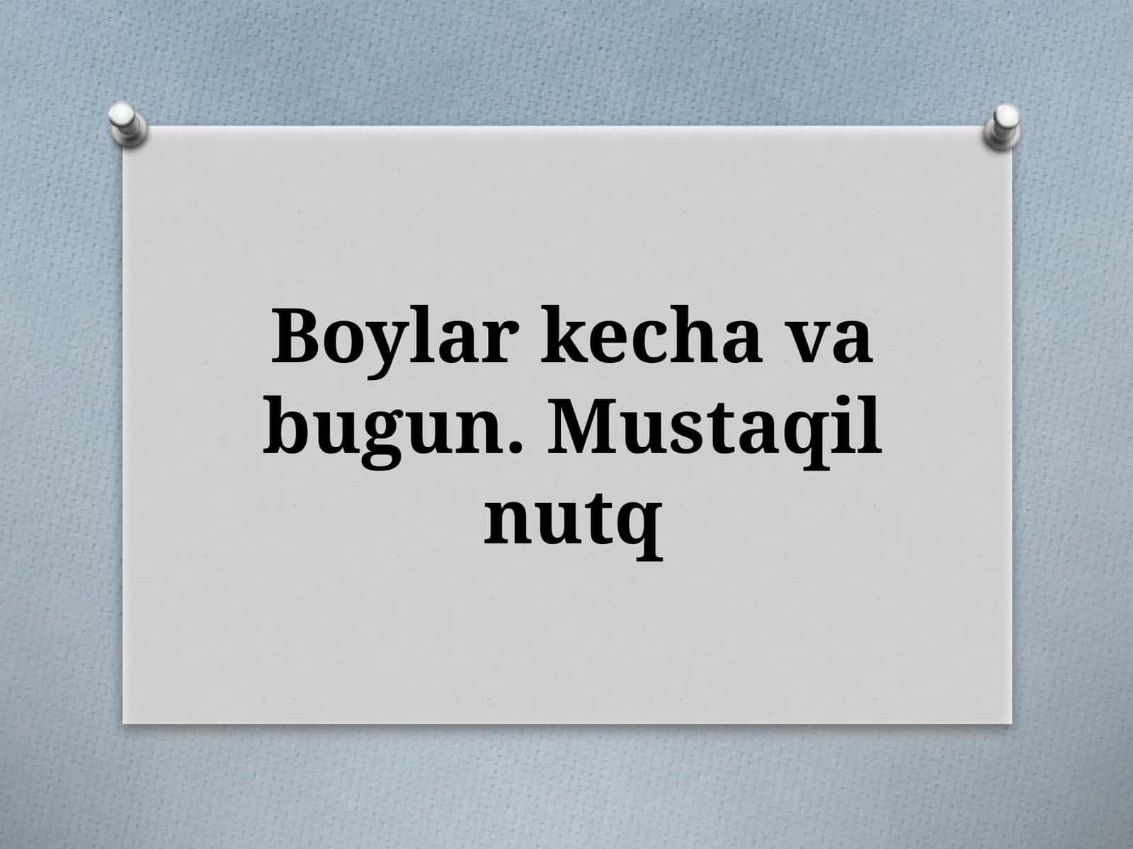 Mustaqil nutq 1