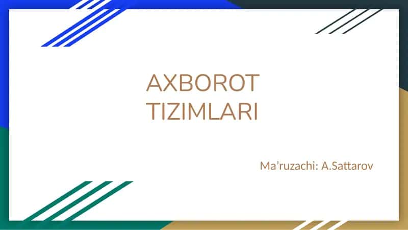 Axborot tizimlari sohasidagi tendensiyalar 1