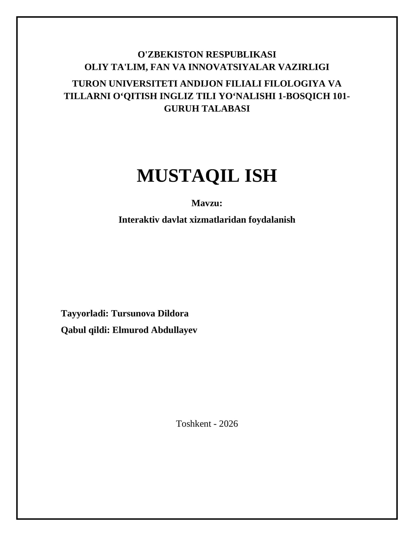Interaktiv davlat xizmatlaridan foydalanish 1
