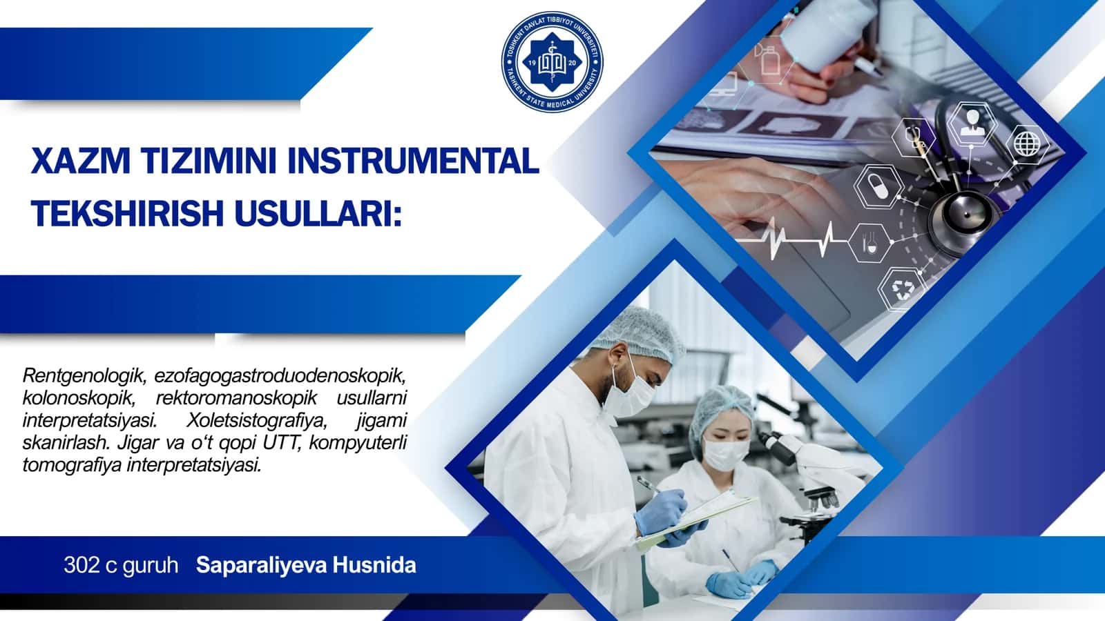 Rentgenologik, ezofagogastroduodenoskopik, kolonoskopik, rektoromanoskopik usullarni interpretatsiyasi 1
