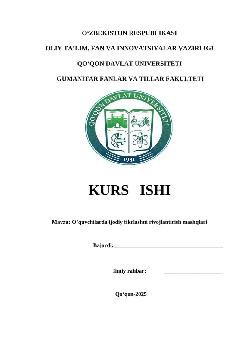 O’quvchilarda ijodiy fikrlashni rivojlantirish mashqlari 1