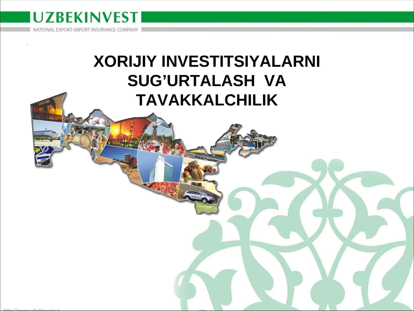 XORIJIY INVESTITSIYALARNI SUG’URTALASH VA TAVAKKALCHILIK 1